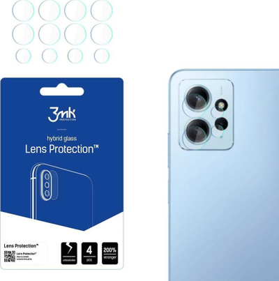 Mbrojtës lente 3MK për Xiaomi Redmi 12, material i përzier, shikim i pastër, transparent