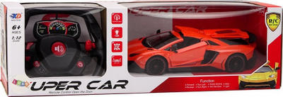 Makina lodër me telekomandë RC Sports Car 1:12, dritë edhe zë, portokalli