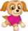 Balon Flexmetal Jumbo Puppy Dog, formë qenushi, me bluzë rozë