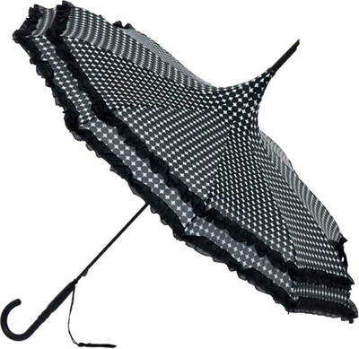 Ombrellë Blooming Brollies Polka Pagoda, bardhë/ zi