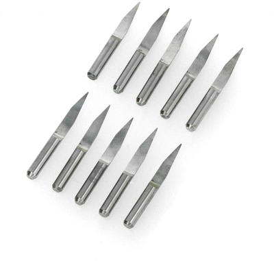 Freza CNC V 20° pa markë, majë 0.3 mm, set 10 copë