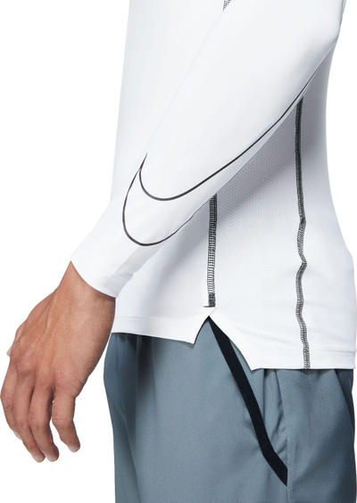 Bluzë termike Nike Pro Compression DD1990-100, për burra, me mëngë të gjata, e bardhë