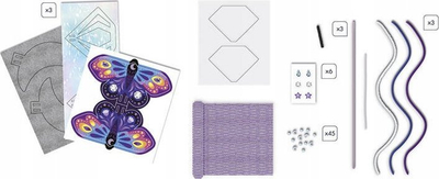 Set për me bo vetë shkopinj magjikë Janod Magic School, 3 shkopinj, 7+, vjollcë