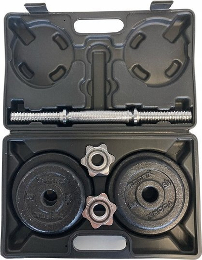 Set hantelash Toorx VAL15DGN, 15 kg, i zi me krom