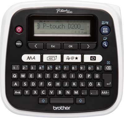 Printer etiketash Brother PTD200BW, QWERTY, shirita TZe, gri