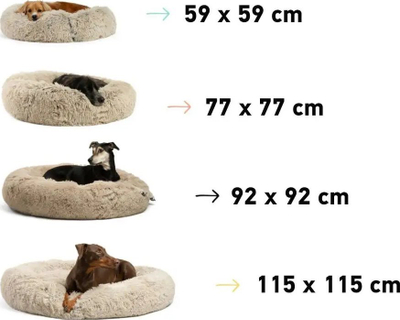 Shtrat qeni Best Friends by Sheri Original Calming Donut, medium, peliçe sintetike, ngjyrë taupe