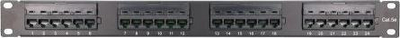 Patch panel Extralink CAT5E UTP, 24 porta, për rack, i zi
