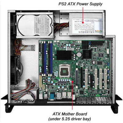 Kasa serverike Techly PC ATX 4U, për kabinet rack 19", e zezë