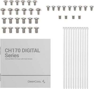Куќиште за компјутер DeepCool CH170 Digital, Mini ITX, Tower, бело