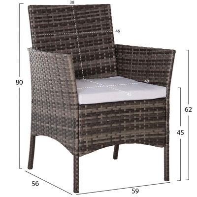 Set kopshti lounge 4-pjesësh Stasia (HM6089.02), gri/ bezhë