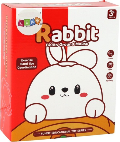 Lojë tavoline Leantoys Rabbit For Hitting Carrots Whac a Mole, interaktive për fëmijë, vjollcë