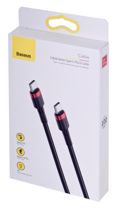 Kabllo karikimi Baseus CATKLF-G91, USB C, 60W 3A, 1m, e kuqe