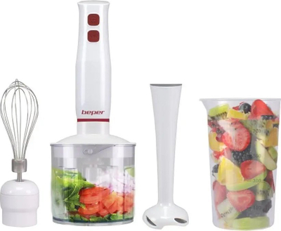 Set blender dore Beper P102FRU200, 4 në 1, 500 ml, i bardhë