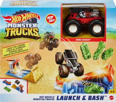 Set Hot Wheels Monster Trucks Stunt Landing Launcher