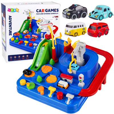 Lodër pistë interaktive makina Lean Toys Car Games, me pengesa, me makina, shumëngjyrëshe