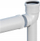 Përshtatës oxhaku Ricom ELBOW PP DN80, 87°, zgjatim 500mm, i bardhë