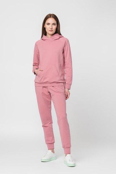 Bluzë me kapuç Raglan Cotton Hoodie për gra, pambuk, madhësia XS, rozë