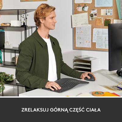 Maus Logitech Lift, për majtakë, wireless, Bluetooth, USB, i hirt