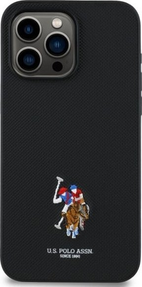 Mbrojtëse telefoni US Polo Embroidered DH Color, për iPhone 15 Pro Max 6.7", polikarbonat, e zezë