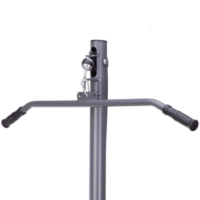 Stol multifunksional për shtangë HMS LS7206, me kabllo të sipërme, kapacitet 200 kg, gri me të kuqe