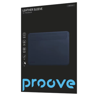 Mbështjellëse Leather Sleeve për MacBook Proove 15.4″ / 16.2″, e kaltër