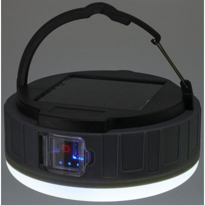 Llampë kampingu Redcliffs me solar dhe USB, 400 lumen, 800 mAh, e zezë