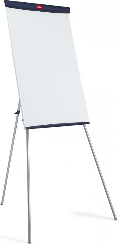 Flipchart magnetik Nobo Basic, sipërfaqe çeliku, me këmbë të rregullueshme, i bardhë