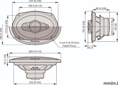 Автомобилски звучници Pioneer TS-A6991F, 6x9\", 5-насочни коаксијални, црни
