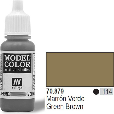 Bojë akrilike Vallejo Model Color Green Brown, 17ml, mat, kafe me jeshile