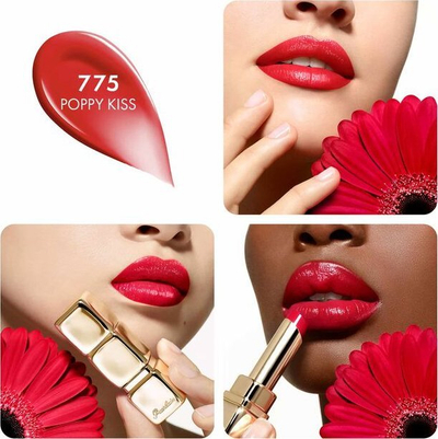 Ruj buzësh Guerlain KissKiss Shine Bloom 775 Poppy Kiss, 3.2g, me shkëlqim