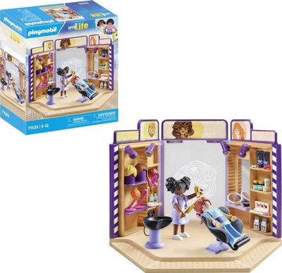 Set lodrash Playmobil My Life Hair Salon 71535, sallon flokësh me plot gjëra