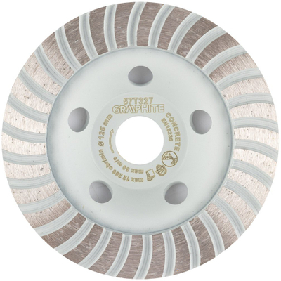 Rrotë bluarëse diamant Graphite 57T327, Turbo, 125 x 22.2 mm, e bardhë