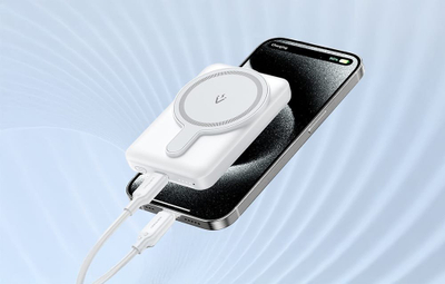 Karikues portativ Vention Magnetic Power Bank, 5000mAh, wireless 15W, i bardhë