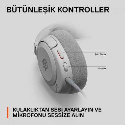 Kufje gaming SteelSeries Arctis Nova 1P, me kabllo, mikrofon që ul zhurmat, gri