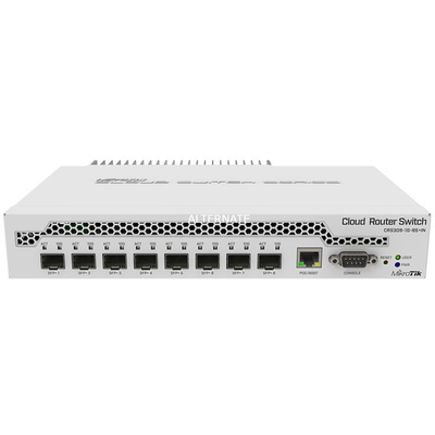 Менаџиран свич Mikrotik CRS309-1G-8S+, 8x SFP+ 10Gbps, 1x Гигабит Етернет, сива