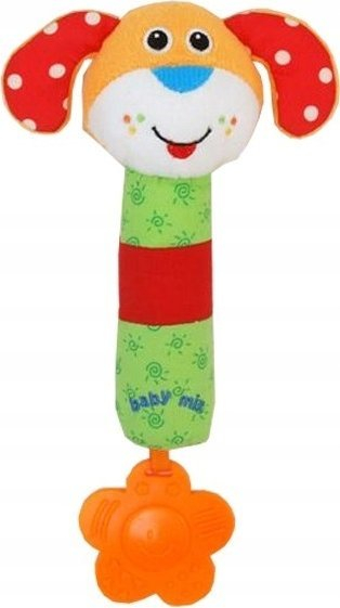 Lodër pelushi Baby Mix Tigrush, me zile, fishkëllimë edhe kafshues, shumëngjyrësh