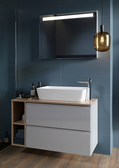 Lavabo mbi banak Cersanit City, 51x36 cm, drejtkëndore, e bardhë