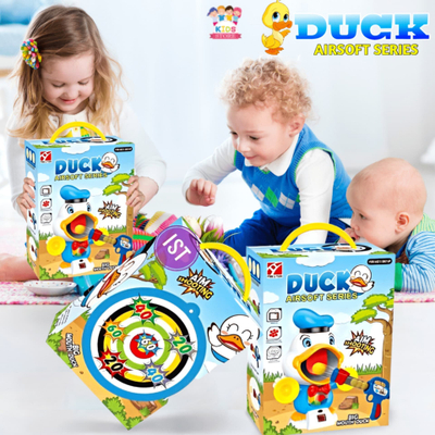 Set lodër qitje me rosë interaktive Shooting Duck, pistoletë me toptha shkumë, numërim elektronik i goditjeve, shumëngjyrësh