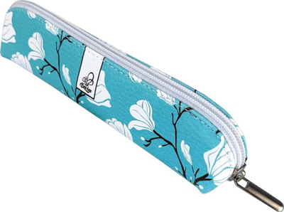 Penar Bee-bee Mini Magnolias, oval, nga eko-lëkurë, blu me lule