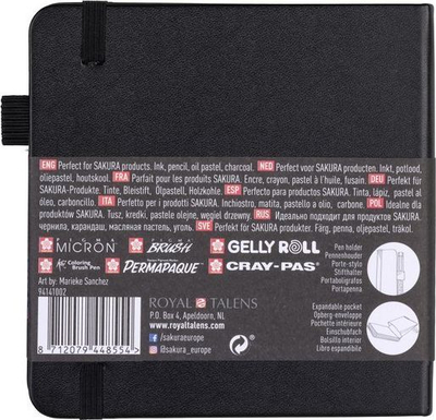 Fletore skicimi Sakura Sketch Note Book, 12 x 12 cm, 140 g, e zezë