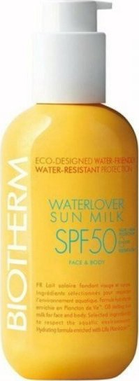 Krem dielli Biotherm Waterlover Sun Milk SPF50, 200ml, për fytyrë dhe trup, e verdhë