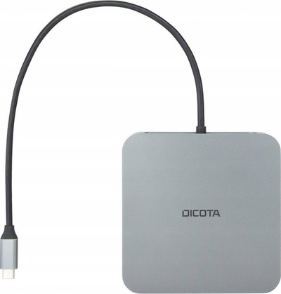 Docking station DICOTA D32057, USB Type C, 8K, argjendtë