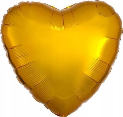 Balonë dekorativë zemër Foil Balloon Heart, 43cm, ari metalik