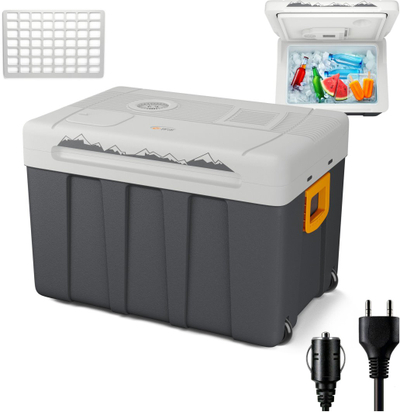 Frigorifer turistik Peme Essential 50 Adventure, 46.5L, termoelektrik 12V 230V, gri e portokalltë