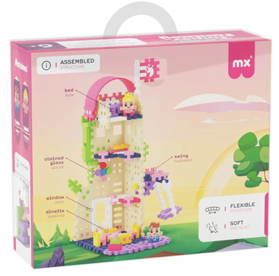 Lodër ndërtoje Marioinex Mini Waffle Princess Tower of Fantasy, set blloqesh kreativ, mbi 6 vjeç, shumëngjyrëshe
