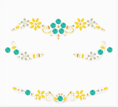 Set boje fytyre Avenir Flowers, me shabllone dhe ngjitëse, për fëmijë