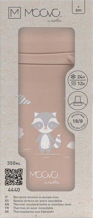 Shishe termike për kalamaj Nuvita KiddieKit, 350 ml, me gryke të butë, prej çeliku inoksi