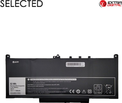 Bateri laptopi Extra Digital për Dell Latitude E7270 E7470, në vend të J60J5, e zezë