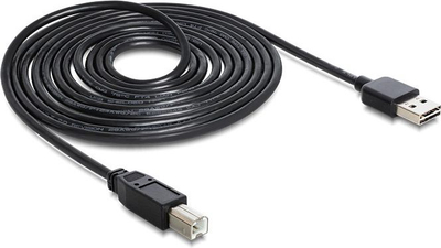 Kabllo Delock USB-A - USB-B, 3m, e zezë