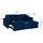 Kënd divan krevate Wayne HM3028.18, 224x147x85 cm, kadife, blu e errët